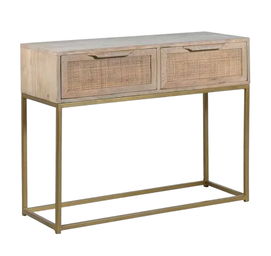 Cane Console Table
