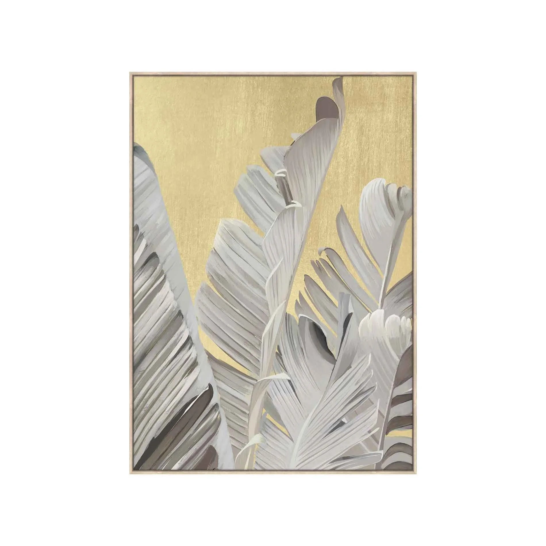 Golden Palms Framed Canvas