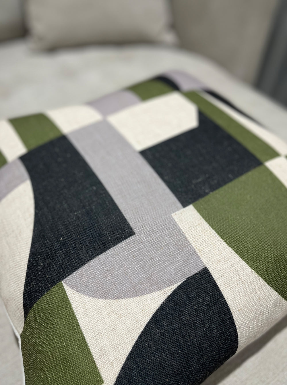 Forest Green & Taupe Cushion Set