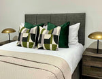 Forest Green & Taupe Cushion & Bedspread Pack